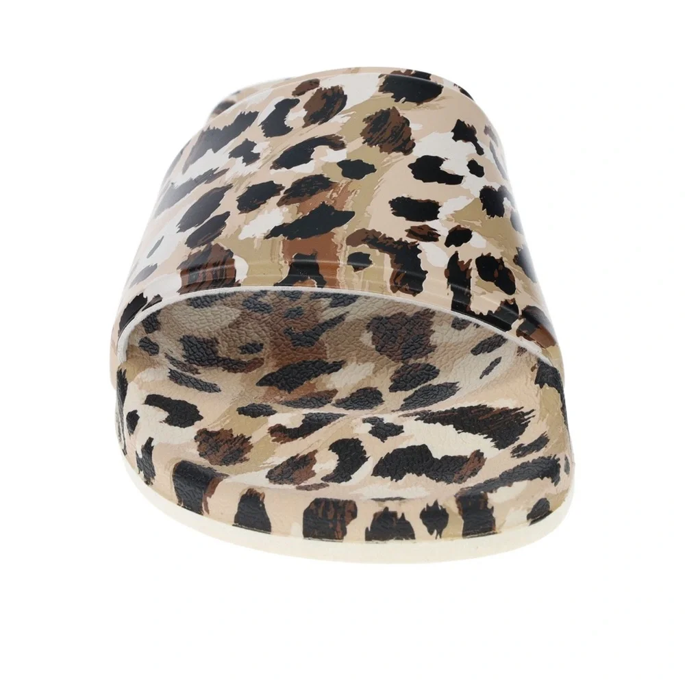 Time and Tru Womens Pool Slides Leopard - Picture 4 of 7